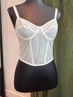 Fashion Nova Ivory Sheer Bustier Camisole